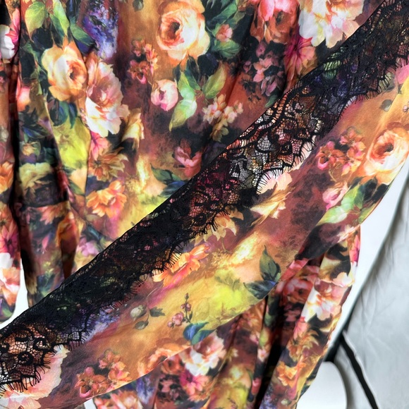 Simply Be Floral Long Sleeve Lace Detail Romper size 18 NWT - Picture 7 of 11